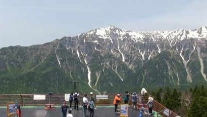 西穂高口駅展望台から望む北アルプス