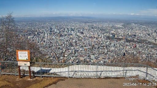 藻岩山 山頂標高看板前