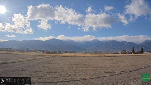 安曇野市から望む常念山脈