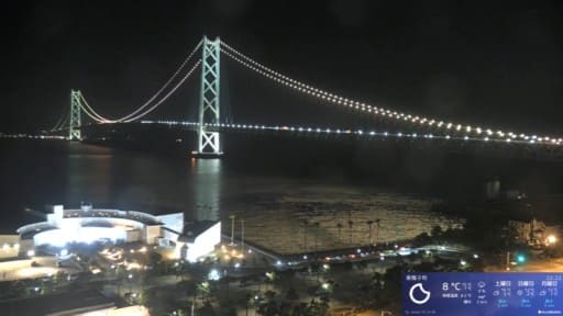 神戸市舞子からの明石海峡大橋